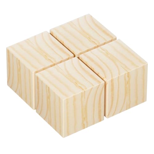 YBAAKZIIR Holz Möbel Lagerung Riser Lifters, Möbelerhöhungen aus Holz, Höhe 1–5 cm, mit Schutzpolster, mehrere Größen, 4er-Pack(10 x 10 x 1.5cm) von YBAAKZIIR