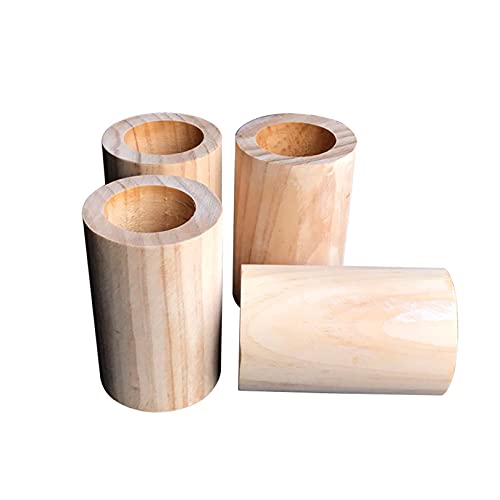YBAAKZIIR Holz Möbel Lagerung Riser Lifters, Möbelerhöhungen aus Kiefernholz, Hubbeine, 5 cm Höhe, mehrere Durchmesser, 4 Stück(6cm) von YBAAKZIIR