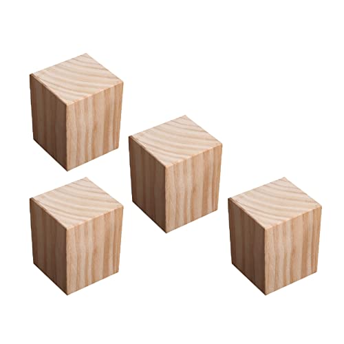 YBAAKZIIR Holz Möbel Lagerung Riser Lifters, Möbelheber aus Holz, 4er-Pack, 10x10 cm, Verschiedene Höhen(5cm) von YBAAKZIIR