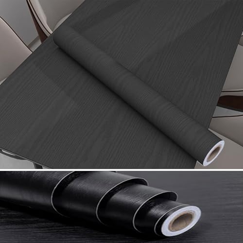 YBAAKZIIR Holzoptik Selbstklebend, PVC-Klebefolie in Holzoptik, Rolle for Möbel und Wände, mehrfarbig, mehrere Größen(Black,90x300cm) von YBAAKZIIR