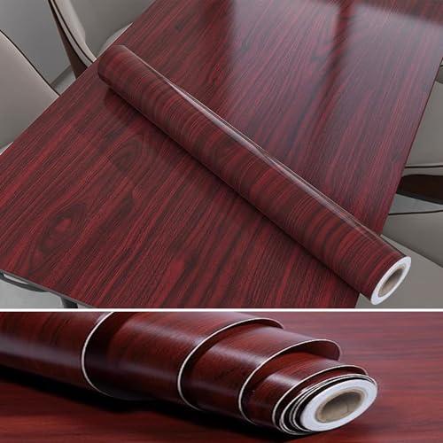 YBAAKZIIR Holzoptik Selbstklebend, PVC-Klebefolie in Holzoptik, Rolle for Möbel und Wände, mehrfarbig, mehrere Größen(Roter Ahorn,60x500cm) von YBAAKZIIR