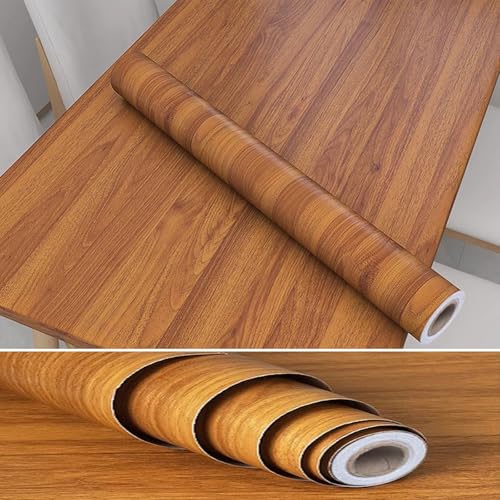 YBAAKZIIR Holzoptik Selbstklebend, PVC-Klebefolie in Holzoptik, Rolle for Möbel und Wände, mehrfarbig, mehrere Größen(Teak,120x500cm) von YBAAKZIIR