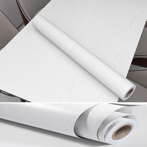 YBAAKZIIR Holzoptik Selbstklebend, PVC-Klebefolie in Holzoptik, Rolle for Möbel und Wände, mehrfarbig, mehrere Größen(Weiß,90x500cm) von YBAAKZIIR