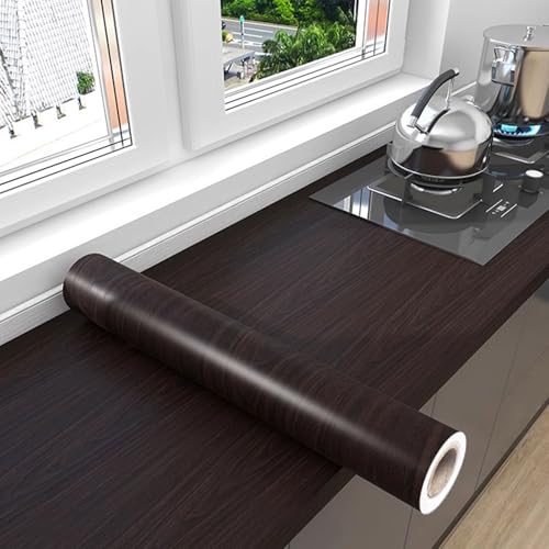 YBAAKZIIR Holzoptik Selbstklebend, Selbstklebende Holzmaserungsfolie, wasserdicht, mehrfarbig, mehrere Größen(Nussbaum,90x300cm(WxL)) von YBAAKZIIR