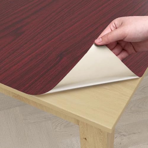 YBAAKZIIR Holzoptik Selbstklebend, Selbstklebende Holzoptik-Folie, mehrfarbig, mehrere Größen, wasserdicht, hitzebeständig(Roter Ahorn,120x300cm) von YBAAKZIIR
