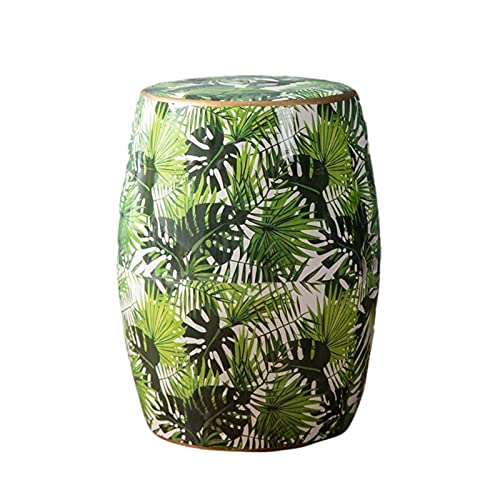 YBAAKZIIR Keramik-Gartenhocker, Keramik Garten Trommelhocker 28x32x46cm von YBAAKZIIR