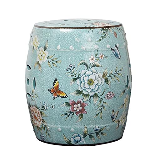 YBAAKZIIR Keramik-Gartenhocker, Keramik-Gartenhocker, hellblaues Damastmuster, 32 x 29 cm YBAAKZIIR Keramik-Gartenhocker, Keramik-Gartenhocker, hellblaues Damastmuster, 32 x 29 cm von YBAAKZIIR
