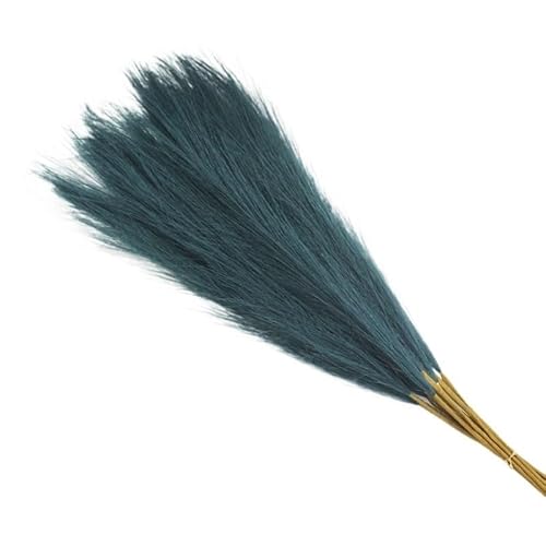 Zuhause mit Blumen dekorieren, Künstlicher Pampasgrasstrauß 55cm 10er Pack Multicolor(Dark Blue) von YBAAKZIIR
