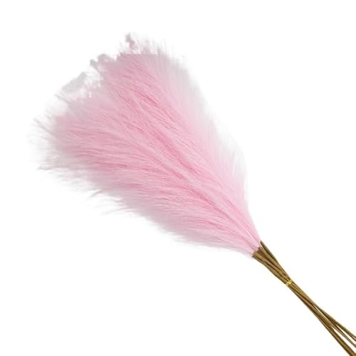 Zuhause mit Blumen dekorieren, Künstlicher Pampasgrasstrauß 55cm 10er Pack Multicolor(Pink) von YBAAKZIIR