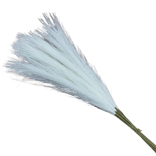 Zuhause mit Blumen dekorieren, Künstlicher Pampasgrasstrauß 55cm 10er Pack Multicolor(White) von YBAAKZIIR