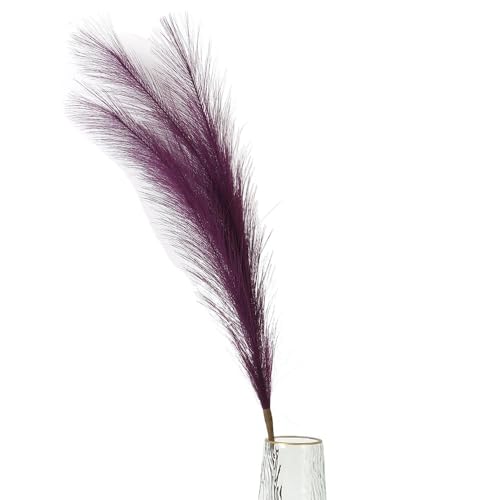Zuhause mit Blumen dekorieren, Künstlicher Pampasgrasstrauß Multicolor 90cm oder 120cm(Dark Purple,90cm) von YBAAKZIIR