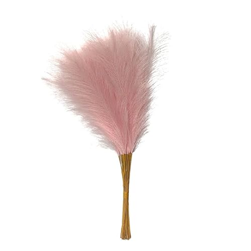Zuhause mit Blumen dekorieren, Künstliches Pampasgras 55cm Multicolor 10er Packung Deko(Pink) von YBAAKZIIR