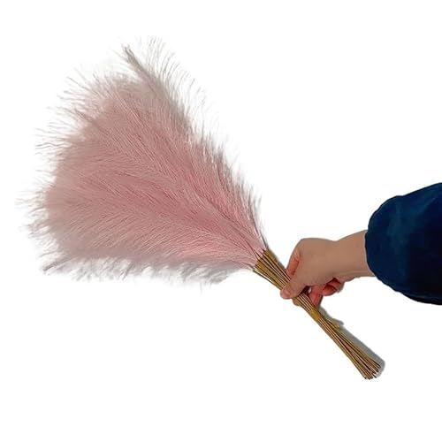 Zuhause mit Blumen dekorieren, Packung mit 10 künstlichen Pampasgras 55 Zentimeter Mehrfarbig for Home Hochzeit Party Decor(Pink) von YBAAKZIIR