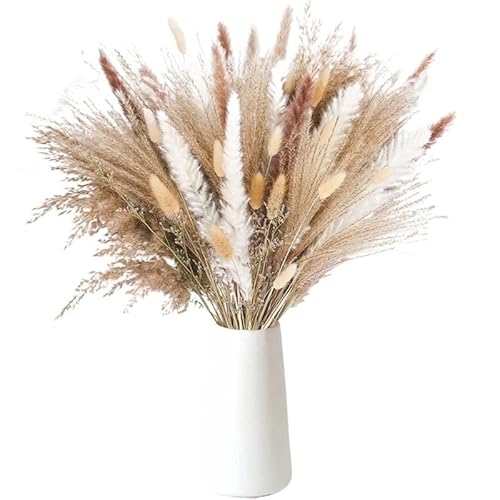 Zuhause mit Blumen dekorieren, Pampasgras-Bouquet, 80 Stück, Mehrfarbig, for Heim- und Hochzeitsdekoration(D) von YBAAKZIIR