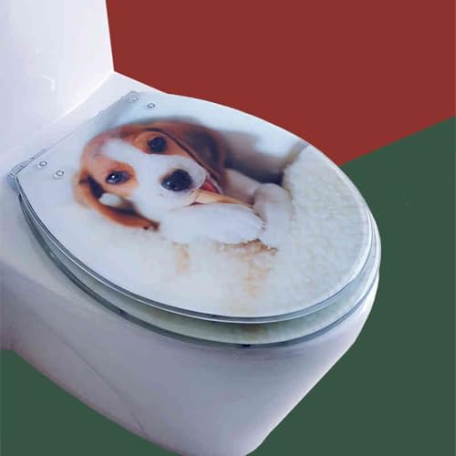 weich geschlossener Toilettensitz, Toilettensitz aus Harz mit Absenkautomatik, mehrfarbig, 43 x 36 cm, for UV-Toiletten in O-Form(Style-14) von YBAAKZIIR