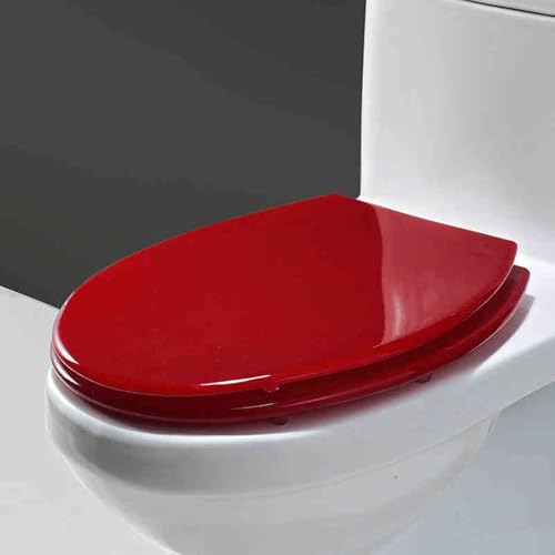 weich geschlossener Toilettensitz, Toilettensitz aus Kunstharz mit Absenkautomatik, mehrfarbig, 42 x 36 cm, for Toiletten vom Typ U/V/O(Style-7) von YBAAKZIIR