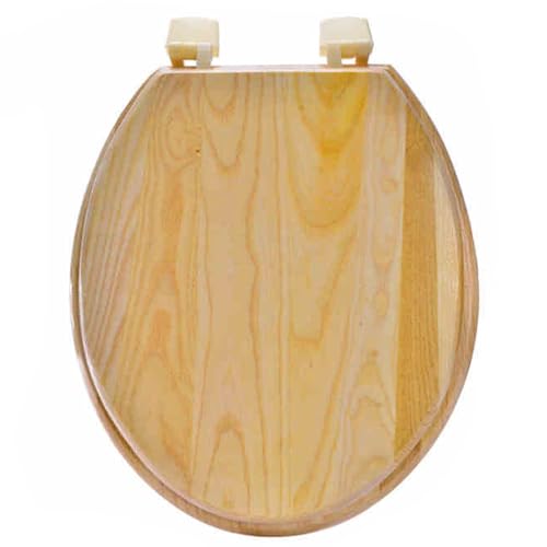weich geschlossener Toilettensitz, Toilettensitz aus chinesischem Toon-Holz mit langsamer Schließung und Abdeckung in mehreren Größen(Chun Wood - O Type,(42-44)*35 cm) von YBAAKZIIR