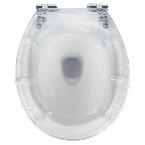 weich geschlossener Toilettensitz, Toilettensitz und Deckel aus Harz for UVO-Form, langsam schließend, mit Druckknopfentriegelung, 43 x 36 cm(Style-15) von YBAAKZIIR