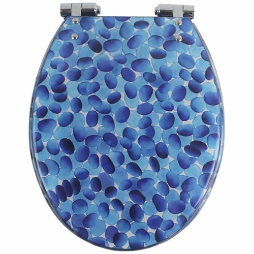 weich geschlossener Toilettensitz, Toilettensitz und Deckel aus Harz for UVO-Form, langsam schließend, mit Druckknopfentriegelung, 43 x 36 cm(Style-16) von YBAAKZIIR