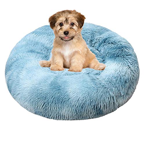 YBBT Katzenbett Rundes Hundebett Kissen Fluffy Plüsch Haustier Bett Weich und bequem, warm,wasserdicht,rutschfest,waschbar Donut Cuddler Nest Geeignet für Katzen,kleine und mittlere Hunde von YBBT