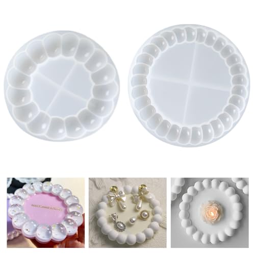 YBCCBY 2 Stück Silikonform Untersetzer Bubble Tray Form Betonformen silikon Epoxidharz Gießformen Tablett Kerzenhalter Rund Gießharz Formen Bubble kerzenform kerzengießformen für Teetablett DIY YBCCBY 2 Stück Silikonform Untersetzer Bubble Tray Form Betonformen silikon Epoxidharz Gießformen Tablett Kerzenhalter Rund Gießharz Formen Bubble kerzenform kerzengießformen für Teetablett DIY von YBCCBY