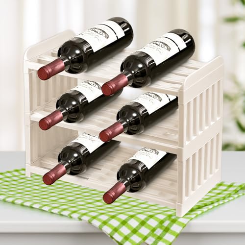 YBCCBY Weinregal Stapelbar Kühlschrank Flaschenregal 3 Ablagen Flaschenhalter Kühlschrank Flaschenablage Erweiterbar Flaschen Organizer Wasserflaschenhalter Flaschenaufbewahrung für Küchenschränke von YBCCBY