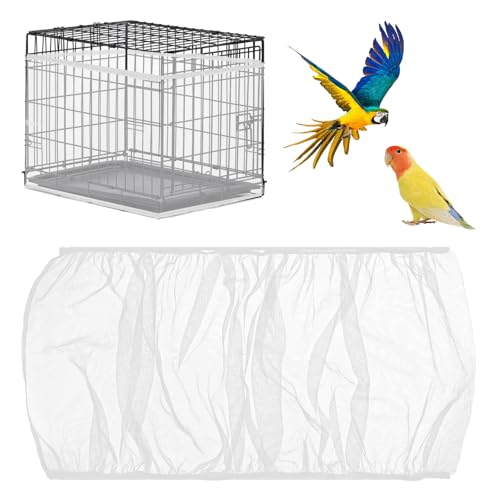 YBEATY 2 Stück Vogelkäfig Vogelkäfig Samenfänger Abdeckung Universal Schutznetz für VogelkäfigS luftige Gaze Abdeckung weiße universeller für Papageiengehege rund quadratisch Quadratische Käfige von YBEATY