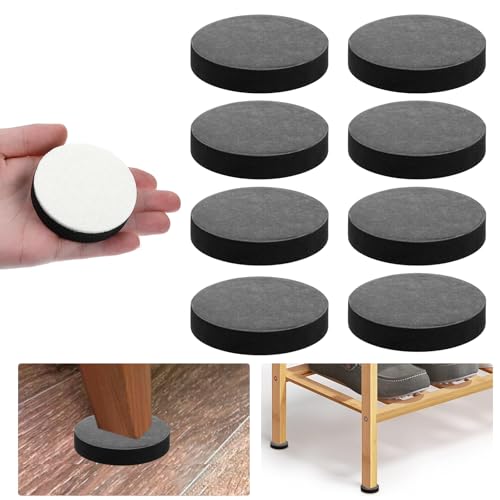 YBEATY 8 Stück Selbstklebende Möbelerhöhungen rutschfest rund für Tisch Bett, Couch Stuhl Sofa erhöht den Hub strapazierfähig höhenverstellbar Filz-Bodenpolster Greiferschutz (schwarz) von YBEATY