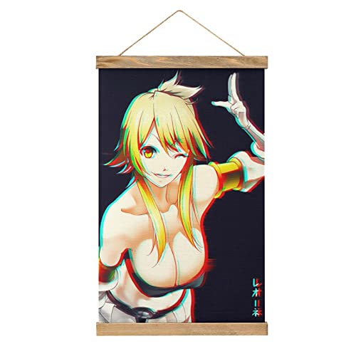 Akame Ga Kill Leone Anime Scroll Poster Stoff Bild Kunst Holz DIY Rahmen Hängende Druck Aufhänger für Raum Dekor Öl Leinwand Kit Geschenk von YBEL