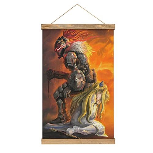 Anime Goblin Slayer Scroll Poster Stoff Bild Kunst Holz DIY Rahmen Hängende Druck Aufhänger für Raumdekoration Öl Leinwand Kit Geschenk von YBEL