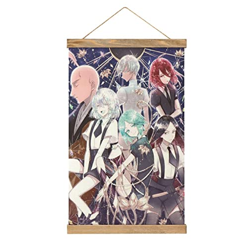 Anime Houseki No Kuni Scroll-Poster Stoffbild Kunst Holz DIY Rahmen Hängender Druck Aufhänger für Raumdekoration Öl Leinwand Kit Geschenk von YBEL