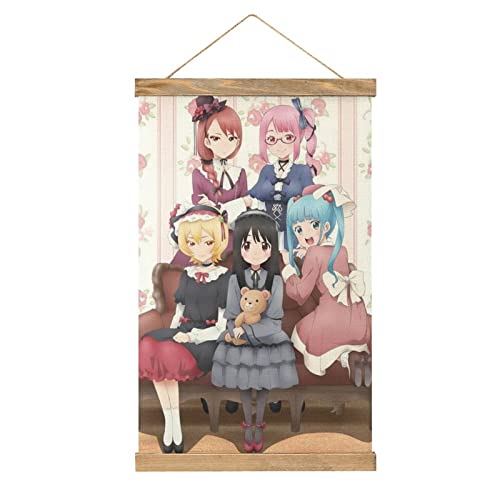 Anime Magical Girl Site Scroll Poster Stoff Bild Kunst Holz DIY Rahmen Hängender Druck Aufhänger für Raumdekoration Öl Leinwand Kit Geschenk von YBEL