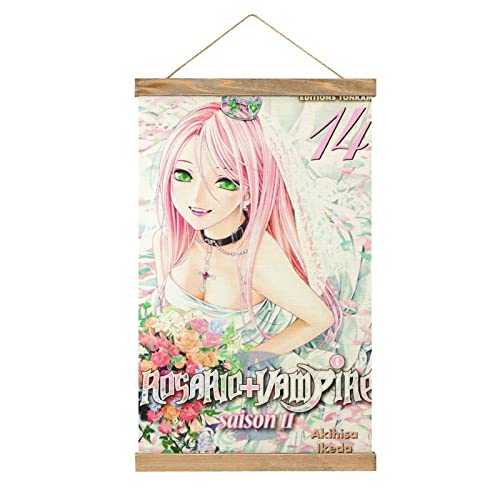 Anime Rosario + Vampir Scroll Poster Stoff Bild Kunst Holz DIY Rahmen Hängende Druck Aufhänger für Raumdekoration Öl Leinwand Kit Geschenk von YBEL