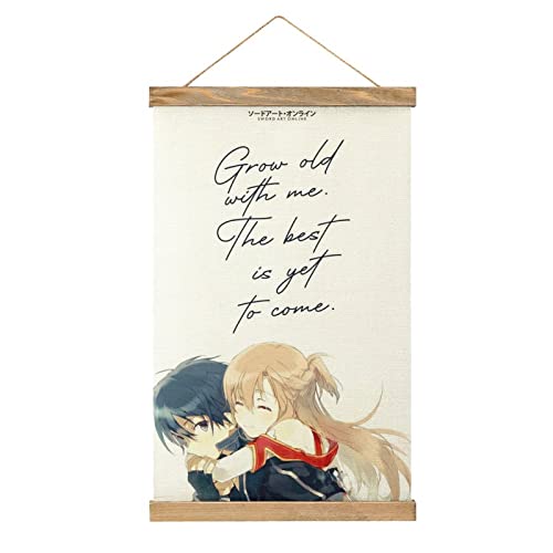 Anime Sword Art Online SAO Scroll Poster Stoff Bild Kunst Holz DIY Rahmen Hängende Druck Aufhänger für Raum Dekor Öl Leinwand Kit Geschenk von YBEL