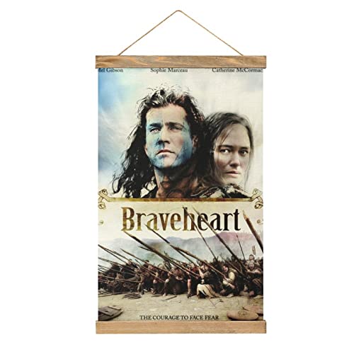 Braveheart Movie Scroll Poster Stoff Bild Kunst Holz DIY Rahmen Hängende Druck Aufhänger für Raum Dekor Öl Leinwand Kit Geschenk von YBEL