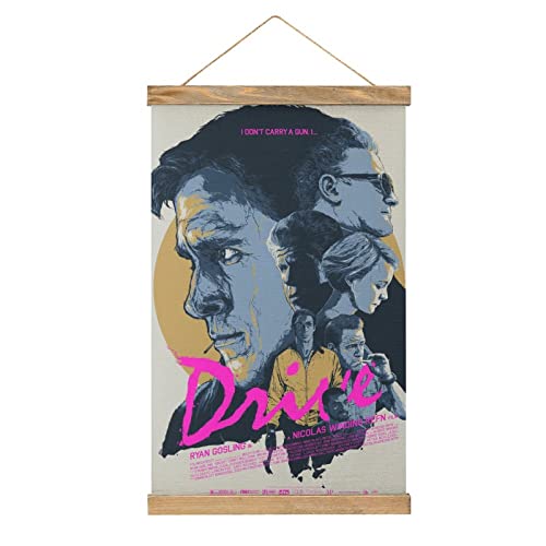 Drive Ryan Gosling Scroll-Poster, Stoffbild, Kunst, Holzrahmen, hängender Druck, Aufhänger für Raumdekoration, Öl, Leinwand, Kit Geschenk von YBEL
