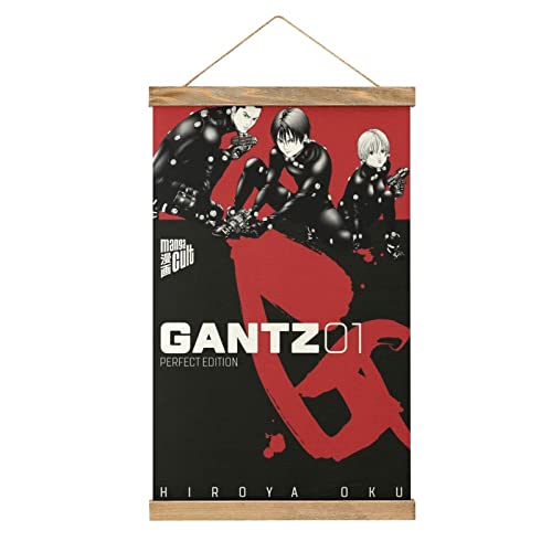 Gantz Anime Scroll Poster Stoff Bild Kunst Holz DIY Rahmen Hängender Druck Aufhänger für Raumdekoration Öl Leinwand Kit Geschenk von YBEL