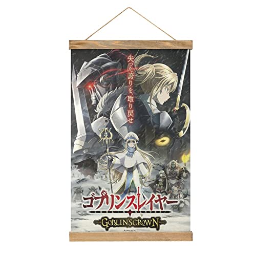 Goblin Slayer Anime Scroll Poster Stoff Bild Kunst Holz DIY Rahmen Hängende Druck Aufhänger für Raumdekoration Öl Leinwand Kit Geschenk von YBEL