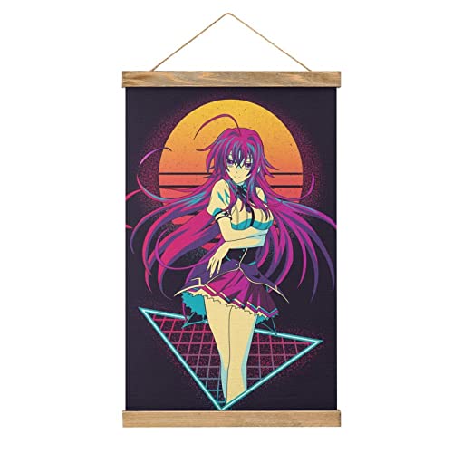 High School Dxd Rias Neon Scroll Poster Stoff Bild Kunst Holz DIY Rahmen Hängender Druck Aufhänger für Raumdekoration Öl Leinwand Kit Geschenk von YBEL