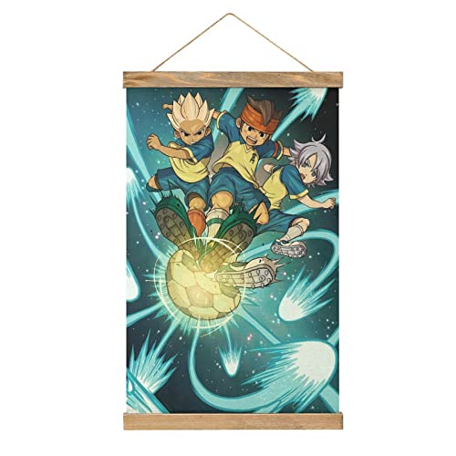 Inazuma Eleven Scroll Poster Stoff Bild Kunst Holz DIY Rahmen Hängende Druck Aufhänger für Raumdekoration Öl Leinwand Kit Geschenk von YBEL