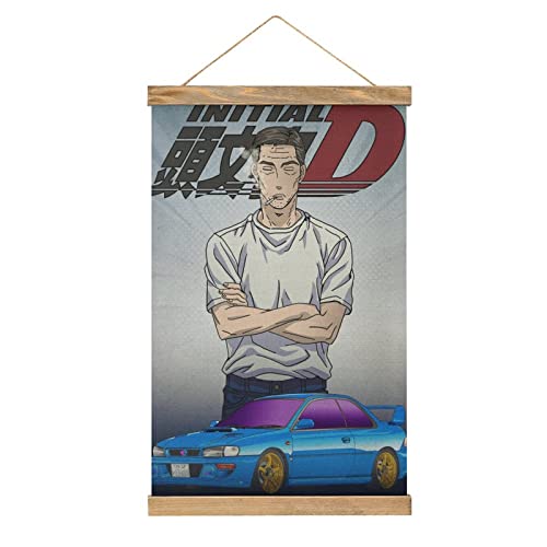 Initial D Anime Scroll Poster Stoff Bild Kunst Holz DIY Rahmen Hängender Druck Aufhänger für Raumdekoration Öl Leinwand Kit Geschenk von YBEL