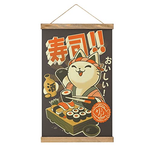 Magnetische Schriftrolle Sushi Katze Koch Japan Kleiderbügel Poster DIY Wand Stoff Dekor Hängende Gemälde Rahmen Kit Halter für Wohnzimmer Magnetische Schriftrolle Sushi Katze Koch Japan Kleiderbügel Poster DIY Wand Stoff Dekor Hängende Gemälde Rahmen Kit Halter für Wohnzimmer von YBEL