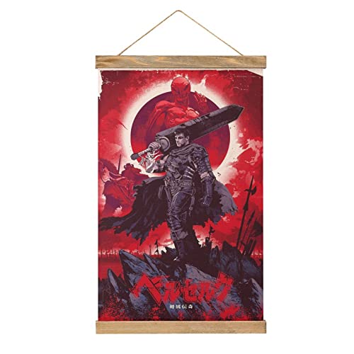 Magnetische Scroll Berserk Anime Kleiderbügel Poster DIY Wand Stoff Dekor Hängende Gemälde Rahmen Kit Halter für Wohnzimmer von YBEL