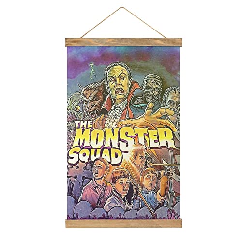 Movie Monster Squad Scroll Poster Stoff Bild Kunst Holz DIY Rahmen Hängender Druck Aufhänger für Raumdekoration Öl Leinwand Kit Geschenk von YBEL