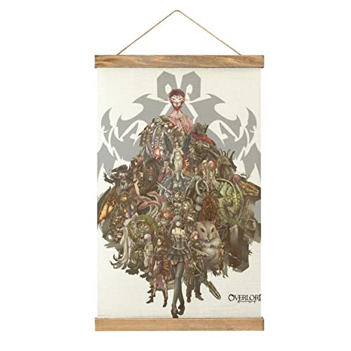 Overlord Anime Scroll Poster Stoff Bild Kunst Holz DIY Rahmen Hängende Druck Aufhänger für Raum Dekor Öl Leinwand Kit Geschenk von YBEL