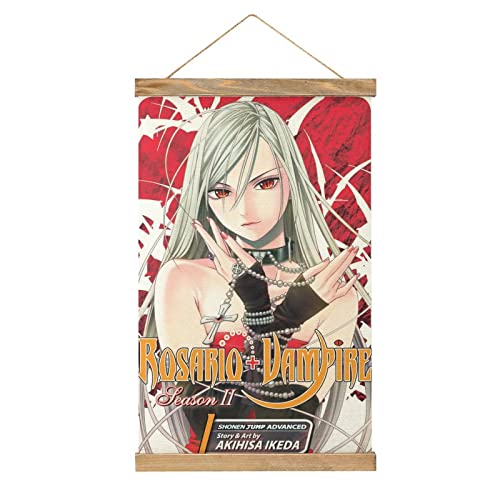 Rosario + Vampir Anime Scroll Poster Stoff Bild Kunst Holz DIY Rahmen Hängende Druck Aufhänger für Raumdekoration Öl Leinwand Kit Geschenk von YBEL