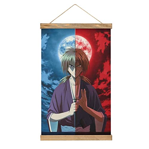 Rurouni Kenshin Scroll Poster Stoff Bild Kunst Holz DIY Rahmen Hängende Druck Aufhänger für Raumdekoration Öl Leinwand Kit Geschenk von YBEL