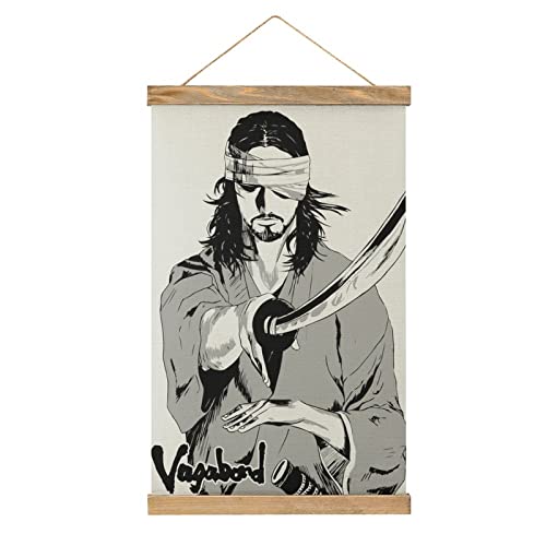 Vagabond Manga Scroll-Poster Stoffbild Kunst Holz DIY Rahmen Hängende Druck Aufhänger für Raumdekoration Öl Leinwand Kit Geschenk von YBEL