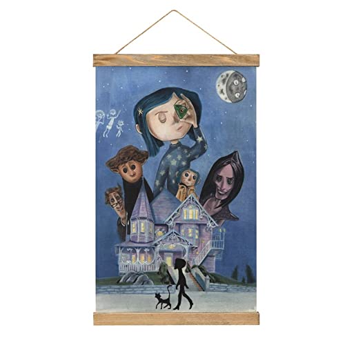 YBEL Coraline Anime Scroll-Poster Stoffbild Kunst Holz DIY Rahmen Hängende Druck Aufhänger für Raumdekoration Öl Leinwand Kit Geschenk YBEL Coraline Anime Scroll-Poster Stoffbild Kunst Holz DIY Rahmen Hängende Druck Aufhänger für Raumdekoration Öl Leinwand Kit Geschenk von YBEL
