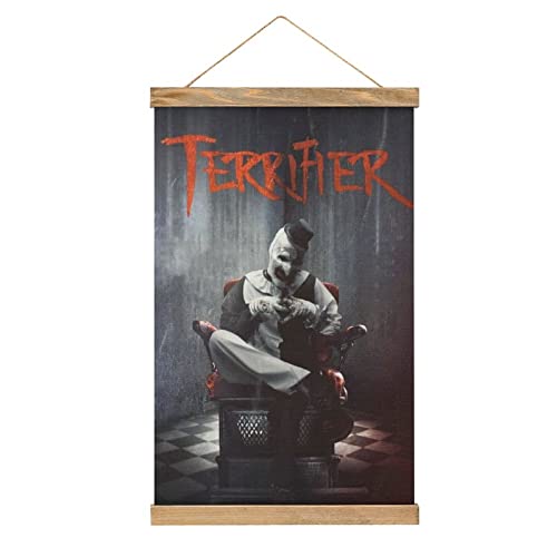 YBEL Film Terrifier Scroll Poster Stoff Bild Kunst Holz DIY Rahmen Hängender Druck Aufhänger für Raumdekoration Öl Leinwand Kit Geschenk von YBEL